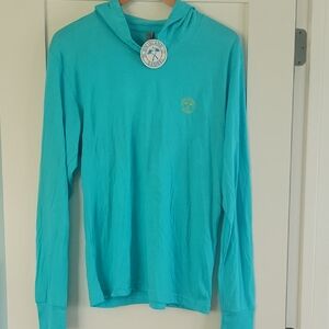 Blue Long Sleeve Hoodie Top